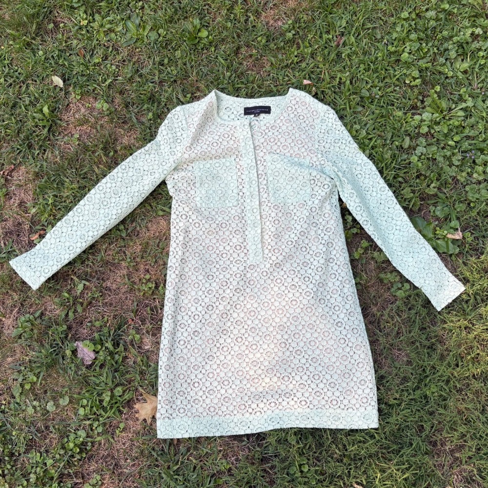 Victoria Beckham Target Lace Dress Womens Medium Cream Modest Coquette